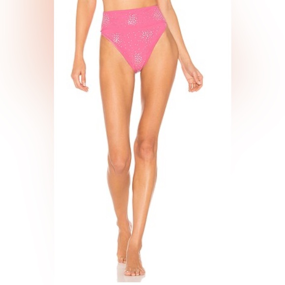 Beach Riot Pink Rhinestone Strapless Bikini Set - Picture 2 of 7